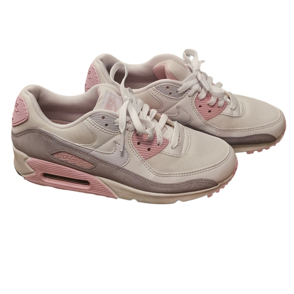 Nike Air Max 90 Low Womens Sneakers Pink Grey White Size 9 - Picture 2 of 7